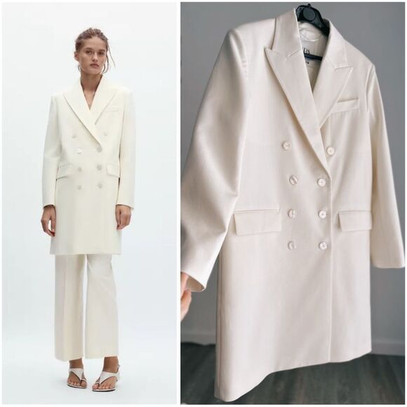 ZARA ZW COLLECTION WOOL BLEND FROCK COAT - Picture 1 of 10